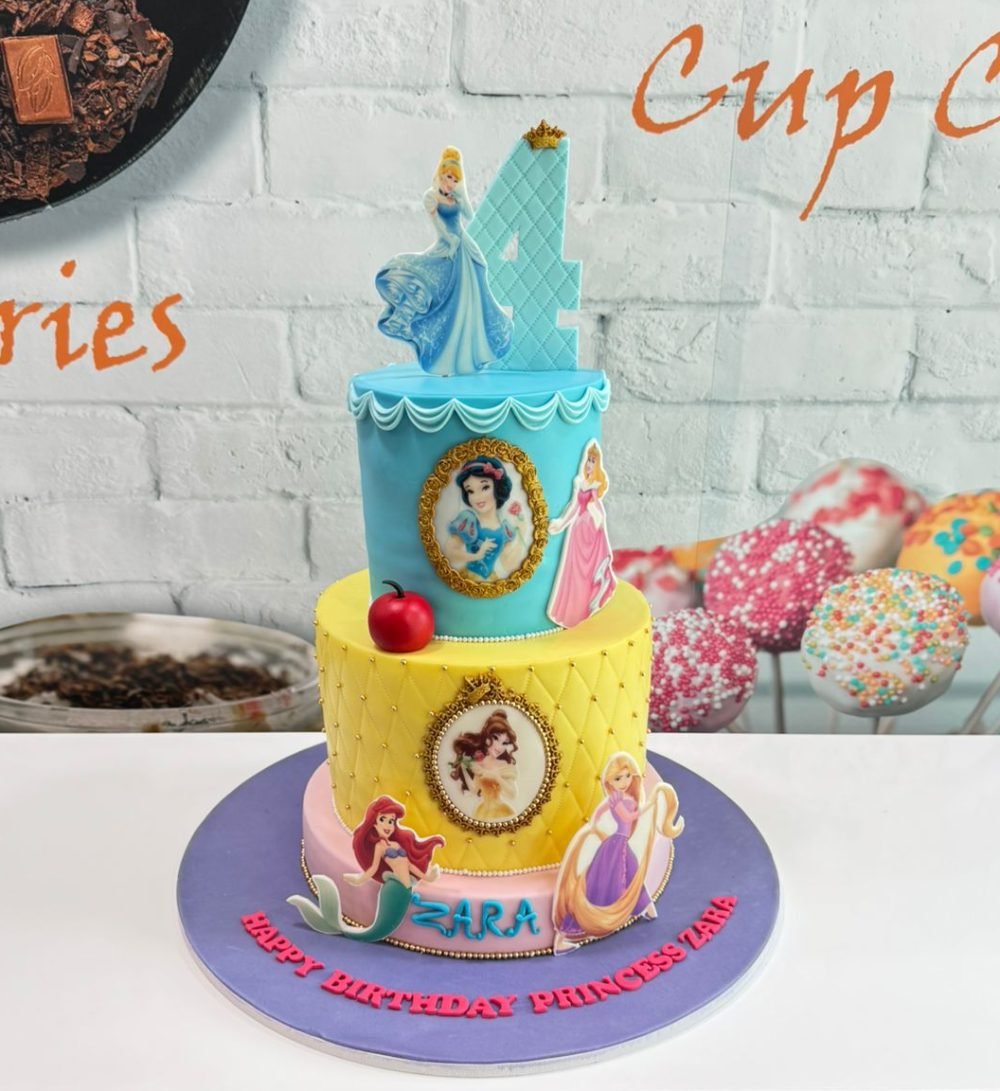 3 tier princess theme cake – The Cake Lab