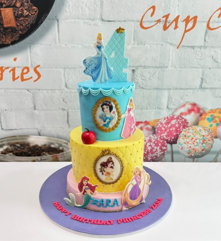 3 tier princess theme cake – The Cake Lab