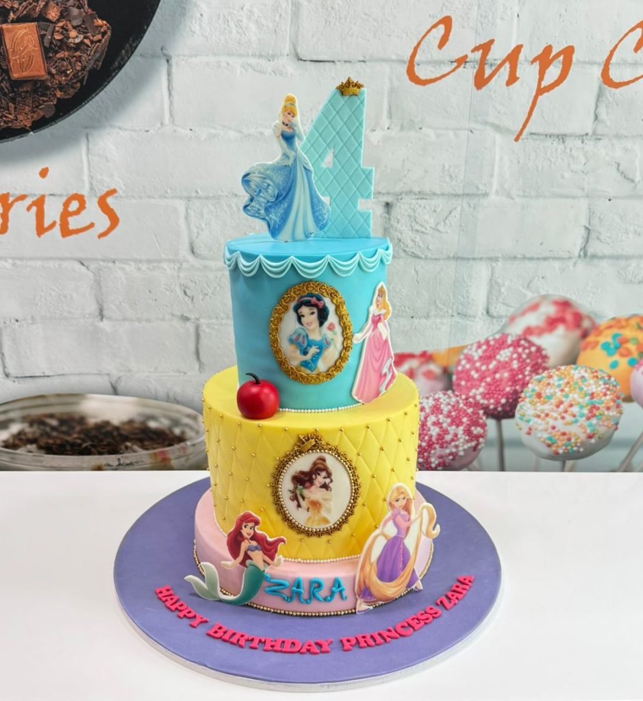 3 tier princess theme cake – The Cake Lab