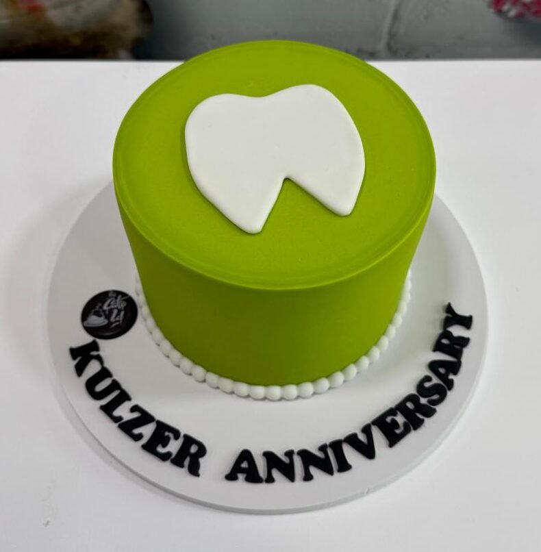 Minimalist Dental Anniversary Cake