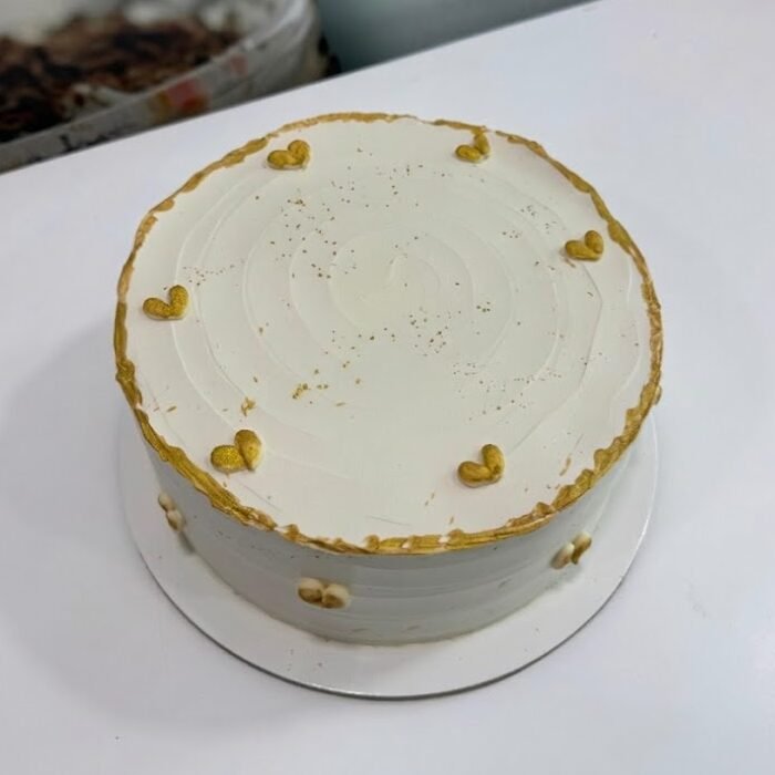 Minimalist Gold Heart Cake